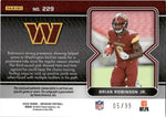 2022 Brian Robinson Jr. Panini Obsidian ELECTRIC ETCH ORANGE AUTO JERSEY PATCH ROOKIE 05/99 AUTOGRAPH RC #229 Washington Commanders