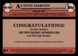 2024 Austin Martin Topps 1989 DESIGN ROOKIE AUTO AUTOGRAPH #89AU-AUM Minnesota Twins