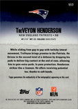 2025 TreVeyon Henderson Topps Signature Class ROOKIE AUTO AUTOGRAPH RC #117 New England Patriots