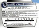 2025 Carson Williams Bowman Chrome Mega Box BLUE REFRACTOR PROSPECT MOJO AUTO 031/150 AUTOGRAPH #BMA-CW Tampa Bay Rays