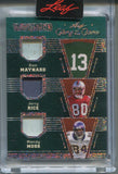 2025 Jerry Rice Randy Moss Don Maynard Leaf Glory of the Game TRADITION TRIPLE JERSEY 5/6 RELIC #T-7 49ers Vikings Jets HOF