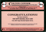 2024 Colton Cowser Topps Series 1 ROOKIE JERSEY 1989 DESIGN RELIC #89BU-CC Baltimore Orioles