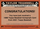 2021 Taylor Trammell Topps ROOKIE 1986 DESIGN AUTO AUTOGRAPH RC #86A-TT Seattle Mariners