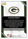 2023 Jayden Reed Panini Limited ROOKIE JERSEY AUTO 081/199 AUTOGRAPH RELIC RC #118 Green Bay Packers
