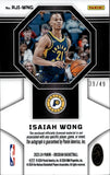 2023-24 Isaiah Wong Panini Obsidian ROOKIE PURPLE PATCH AUTO 39/49 AUTOGRAPH RELIC #RJI-WNG Indiana Pacers