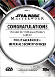 2023 Philip Alexander as Imperial Security Officer Topps Star Wars Masterwork AUTO AUTOGRAPH #MWA-PA 1