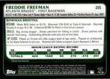 2011 Freddie Freeman Bowman ROOKIE RC #205 Atlanta Braves 12