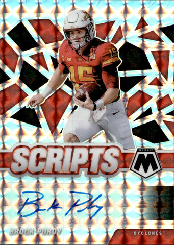 2022 Brock Purdy Panini Mosaic Draft Picks ROOKIE BLACK PRIZM SCRIPTS AUTO 1/1 ONE OF ONE AUTOGRAPH RC #SM-BPU San Francisco 49ers