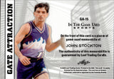 2025 John Stockton Leaf In the Game Used BLUE FOIL GATE ATTRACTION DUAL JERSEY 53/55 RELIC #GA-15 Utah Jazz HOF