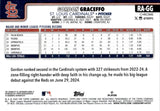 2025 Gordon Graceffo Topps Chrome PURPLE SPECKLE REFRACTOR AUTOGRAPH ROOKIE RC AUTO 203/299 #RA-GG St. Louis Cardinals