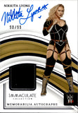2023 Nikkita Lyons Panini Immaculate WWE SHIRT AUTO 90/99 AUTOGRAPH RELIC #MA-NKL NXT