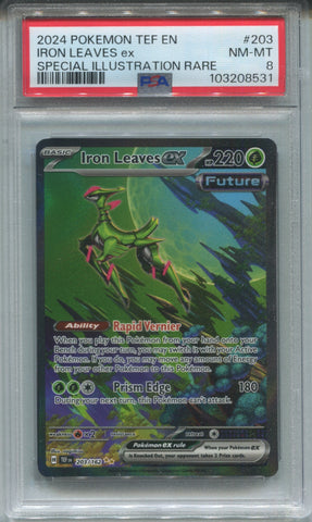 2024 Iron Leaves ex Pokemon Temporal Forces EN SPECIAL ILLUSTRATION RARE PSA 8 #203 8631