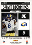 2025 Jared Verse Panini Luminance BRIGHT BEGINNINGS JERSEY Los Angeles Rams #BB-JVE