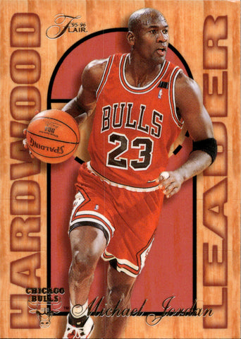 1995-96 Michael Jordan Fleer FLAIR HARDWOOD LEADER #4 Chicago Bulls HOF