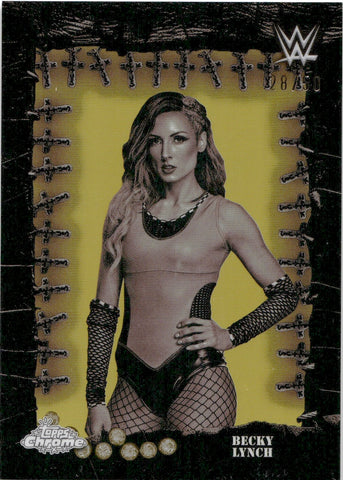 2025 Becky Lynch Topps Chrome WWE X Cactus Jack FAMED PHANTOMS GOLD REFRACTOR 28/50 #FMP-26 Monday Night Raw