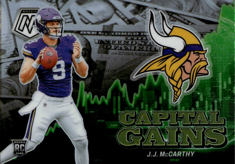 2024 J.J. McCarthy Panini Mosaic CAPITAL GAINS ROOKIE RC #15 Minnesota Vikings