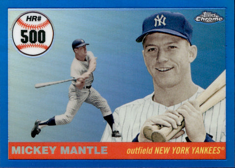 2008 Mickey Mantle Topps Chrome HOME RUN HISTORY 500 BLUE REFRACTOR 078/200 #MHRC500 New York Yankees