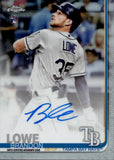 2019 Brandon Lowe Topps Chrome ROOKIE REFRACTOR AUTO 014/499 AUTOGRAPH #RA-BL Tampa Bay Rays