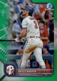 2022 Bryce Harper Bowman Chrome GREEN REFRACTOR 81/99 #46 Philadelphia Phillies