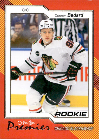 2023-24 Connor Bedard Upper Deck O-PEE-CHEE Premier ROOKIE RC #P-91 Chicago Blackhawks *NRMT*