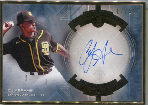 2020 CJ Abrams Bowman Transcendent VIP Party GOLD FRAMED ROOKIE AUTO 17/50 AUTOGRAPH RC #CJVA-1 San Diego Padres