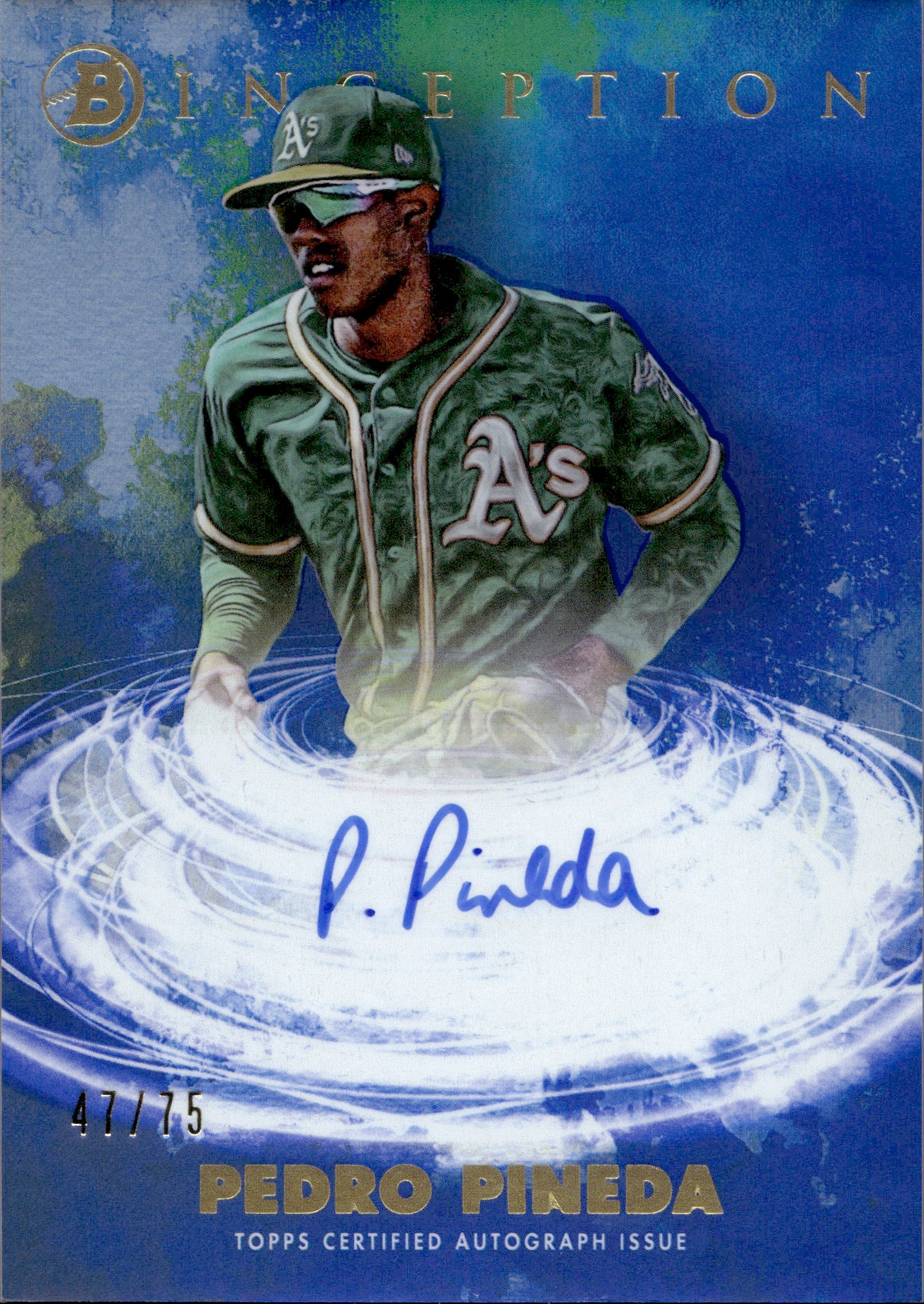 2022 Pedro Pineda Bowman Inception PRIMORDIAL PROSPECTS BLUE AUTO 47/7