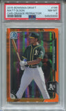 2015 Matt Olson Bowman Chrome Draft ORANGE REFRACTOR 02/25 PSA 8 #196 Oakland A's 0899