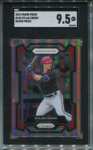2024 Dylan Crews Panini Prizm HOLO SILVER SGC 9.5 #183 Washington Nationals 6909