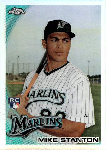 2010 Mike Stanton Topps Chrome REFRACTOR ROOKIE RC #190 Florida Marlins