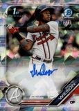 2019 Isranel Wilson Bowman Chrome 1ST BOWMAN ATOMIC REFRACTOR AUTO 042/100 AUTOGRAPH #CPA-IW Atlanta Braves