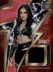 2023 Sonya Deville Panini Select WWE RED SPARKS SHIRT 65/99  RELIC #SP-SDV Friday Night Smackdown