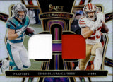 2024 Christian McCaffrey Panini Select MULTIVERSE DUAL JERSEY 139/199 RELIC #MP-CMY Panthers 49ers