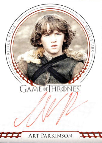 2022 Art Parkinson as Rickon Stark Rittenhouse Game of Thrones Volume 2 RED INK AUTO AUTOGRAPH #_ARPA 2