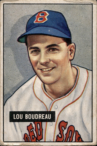 1951 Lou Boudreau Bowman #62 Boston Red Sox BV $60