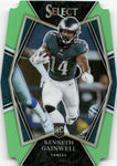 2021 Kenneth Gainwell Panini Select NEON GREEN PREMIER DIE CUT ROOKIE 340/349 RC #181 Philadelphia Eagles