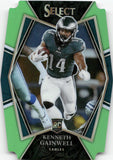 2021 Kenneth Gainwell Panini Select NEON GREEN PREMIER DIE CUT ROOKIE 340/349 RC #181 Philadelphia Eagles