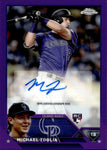 2023 Michael Toglia Topps Chrome PURPLE REFRACTOR ROOKIE AUTO 047/250 AUTOGRAPH RC #AC-MT Colorado Rockies