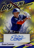 2023 Evan Carter Leaf Vivid DAZZLING PERFORMERS AUTO 6/7 AUTOGRAPH #DP-EC2 Texas Rangers