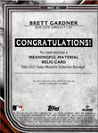 2022 Brett Gardner Topps Museum Collection MEANINGFUL MATERIAL RELIC JERSEY PATCH 9/35 New York Yankees #MMR2-BG