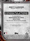 2022 Brett Gardner Topps Museum Collection MEANINGFUL MATERIAL RELIC JERSEY PATCH 9/35 New York Yankees #MMR2-BG