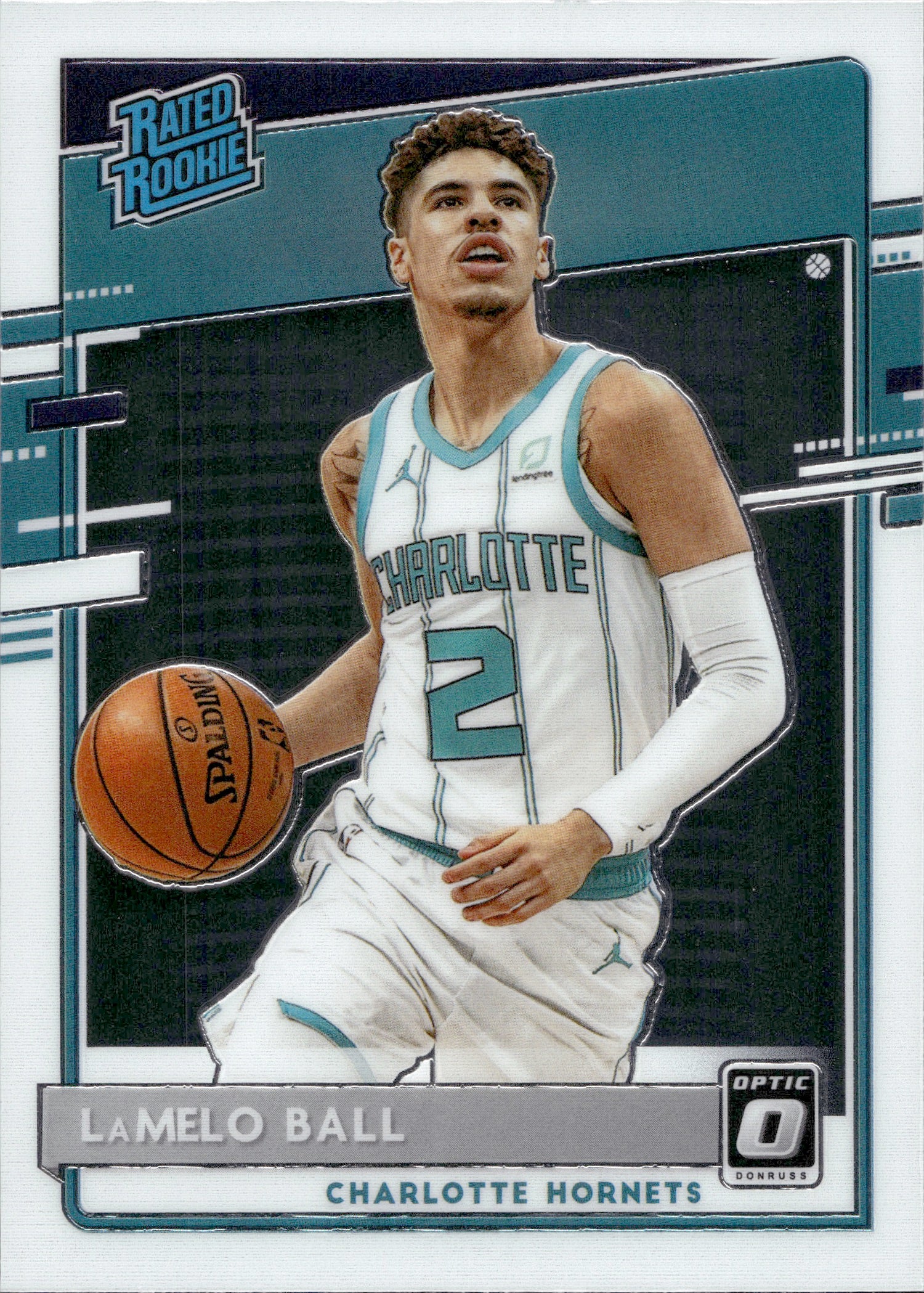 Lamelo Ball 2020-21 Donruss Rated Rookie Green Laser rookie