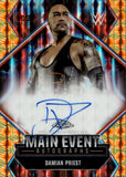 2025 Damian Priest Topps Chrome WWE MAIN EVENT ORANGE GEOMETRIC REFRACTOR AUTO 10/25 AUTOGRAPH #MEA-DP Friday Night Smackdown