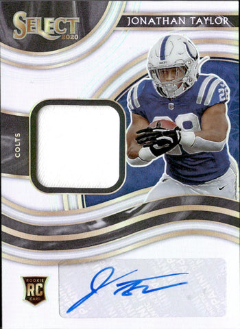 2020 Jonathan Taylor Panini Select ROOKIE SIGNATURE MATERIALS JERSEY AUTO 074/199 AUTOGRAPH RELIC RC #RSM-JTA Indianapolis Colts