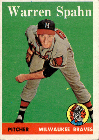 1958 Warren Spahn Topps #270 Milwaukee Braves BV $80