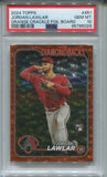 2024 Jordan Lawlar Topps Series 1 ORANGE CRACKLE FOIL BOARD ROOKIE RC PSA 10 #451 Arizona Diamondbacks 5029
