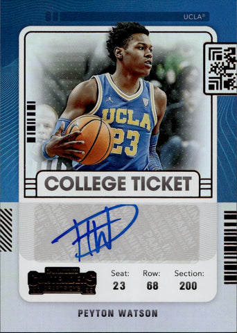 2022 Peyton Watson Panini Contenders Draft COLLEGE TICKET AUTO UCLA Bruins #CT-PWA
