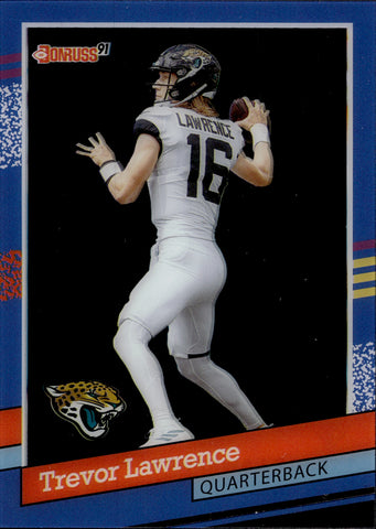 2021 Trevor Lawrence Panini Clearly Donruss CLEARLY RETRO '91 #91-16 Jacksonville Jaguars