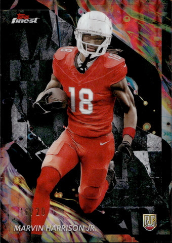 2024 Marvin Harrison Jr. Topps Finest OIL SPILL REFRACTOR ROOKIE 16/20 #189 Arizona Cardinals