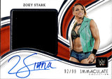 2023 Zoey Stark Relic Auto Autograph Panini Immaculate Collection WWE Premium Memorabilia Autographs 92/99 #PM-ZST Monday Night Raw