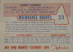 1953 Sid Gordon Johnson Cookies #23 Milwaukee Braves